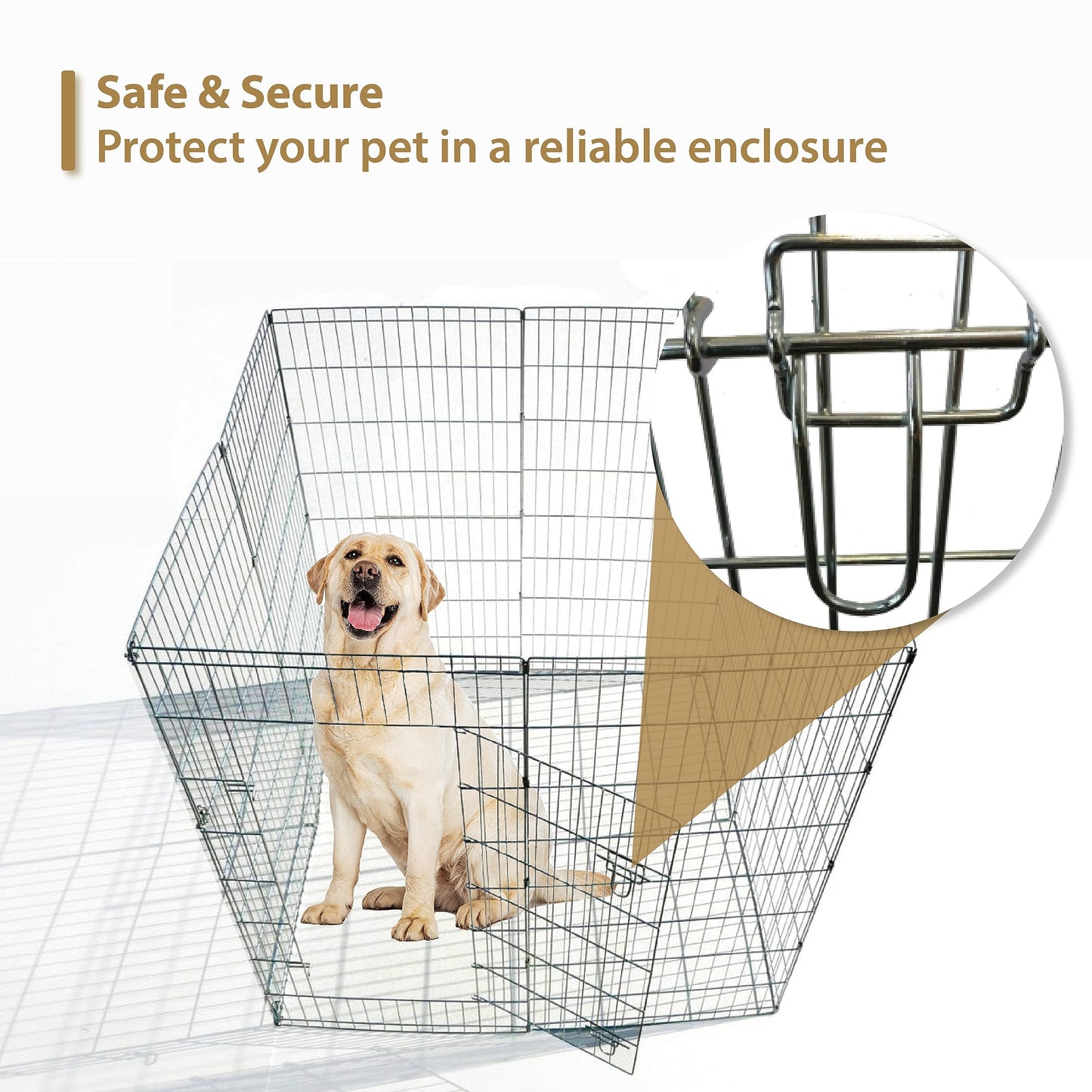 Ellie-Bo Easy-Up 8 Piece Foldable Portable Dog Puppy Play Pen with Door for Indoor/Outdoor Use 91cm High, Rabbit, Cat, Guinea Pigs
