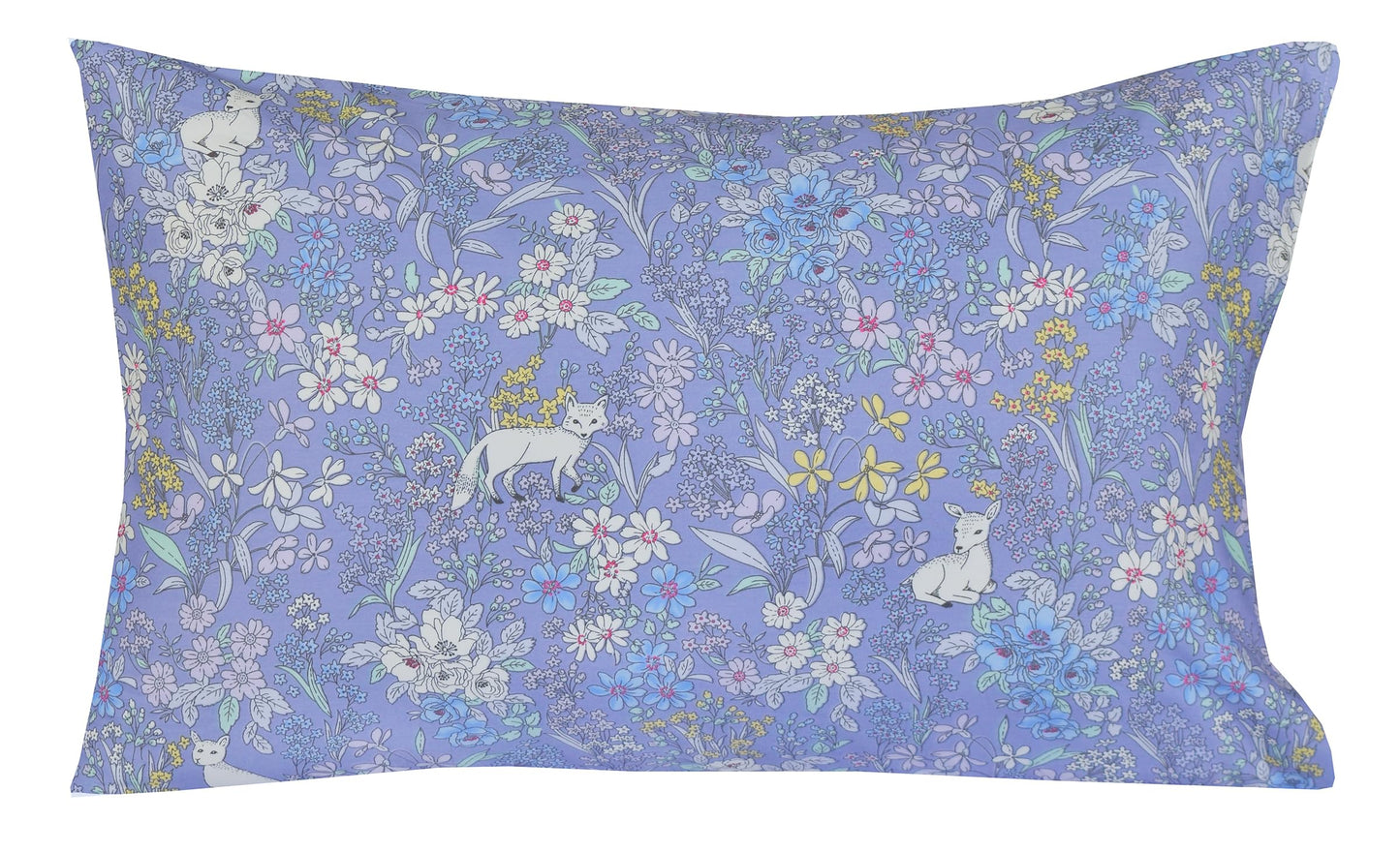 J-pinno Fox Deer Woods Flowers Forest Animals Full Sheet Set Girls Kids Teens Bed Bedroom Decoration Gift, 100% Cotton, Flat Sheet + Fitted Sheet + Pillowcase Bedding Set (36, Full)