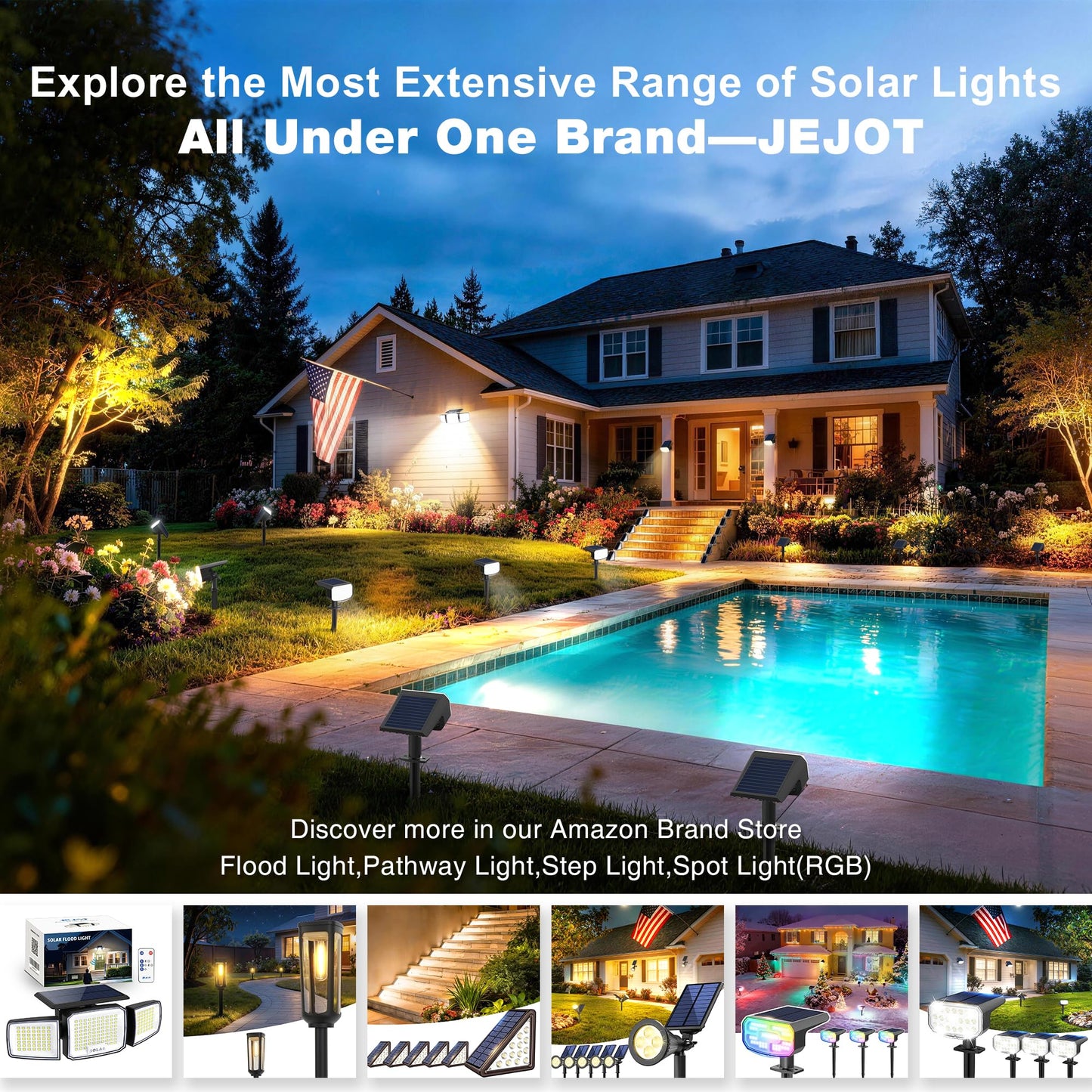 JEJOT Solar Pathway Lights Outdoor Waterproof IP65, 8 Pack Warm White Solar Walkway Lights, Auto On/Off Outdoor Light for Lawn Garden Patio Driveway Decor Landscape Lighting