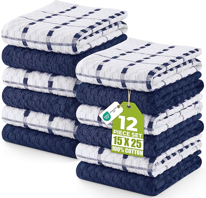 Utopia Towels - Kitchen Towels 12 Pack, 15 x 25 Inches, 100% Ring Spun Cotton
