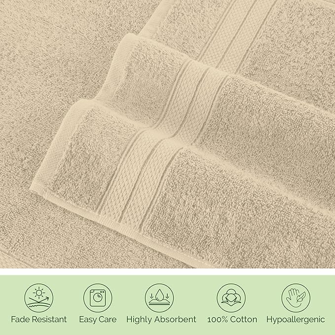 Elegant Comfort Luxury 6-Piece Towel Set, Premium Soft 100% Turkish Cotton