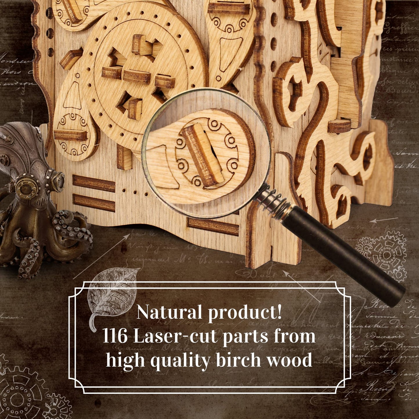iDventure Cluebox - Captain's Nemo Nautilus - Escape Room Puzzle Box - 3D Wooden Puzzle for Adults - Brain Teaser - Birthday Gift for Men - Money Box