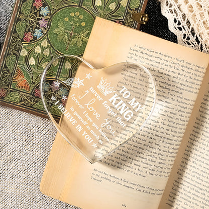 Valentines Day Gifts for Him Boyfriend Husband, Mens Valentines Day Gifts, Anniversary I Love You Gifts for Him, Men's Heart Shaped Acrylic Block -Fathers Day Birthday Gifts for Husband