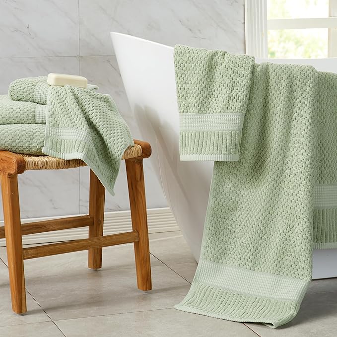 NY Loft 100% Cotton 4 Pack Bath Towel Set| Super Soft & Absorbent Quick-Dry