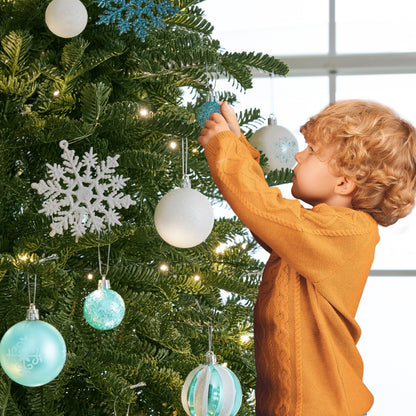 Joiedomi 133 Pcs Christmas Ornaments, Blue & White Assorted Shatterproof Christmas Balls Ornaments for Xmas Tree Wreath Garland Holidays Indoor/Outdoor Party and Events