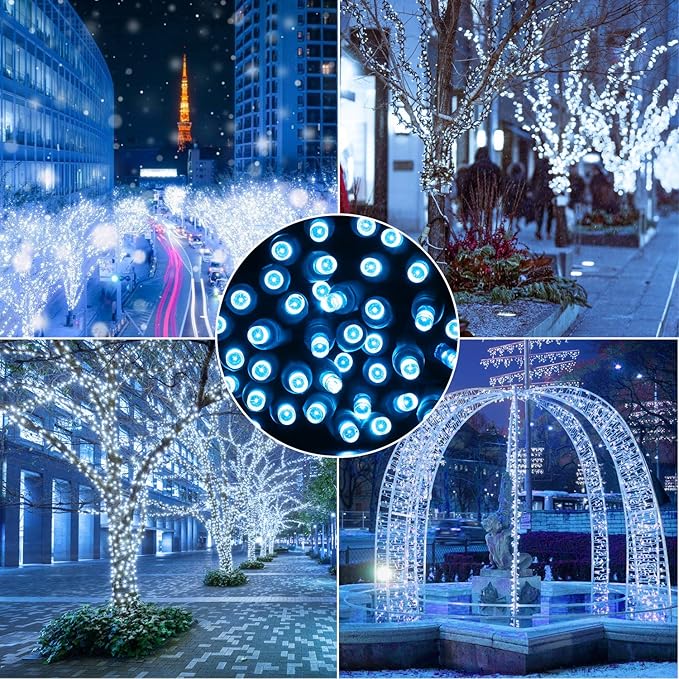 100 Counts Aqua LED Christmas Lights – 50ft 5mm Aqua Christmas Lights Outdoor Commercial Grade Waterproof, Indoor Christmas Tree Decorations, Green Wire Mini Aqua String Lights, UL, IP:65