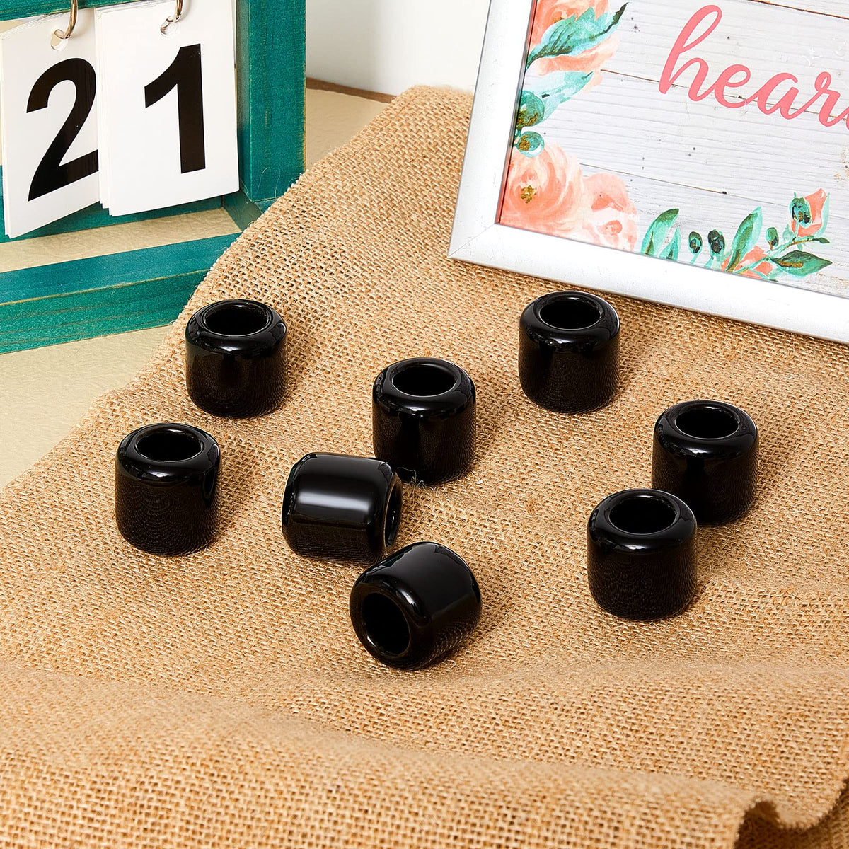 Suclain 20 Pcs 0.7 Inch Chime Candle Holder Small Candle Holders Ceramic Holder for Rituals, Spells, Vigil, Altar, Witchcraft, Wiccan Supplies (Balck)