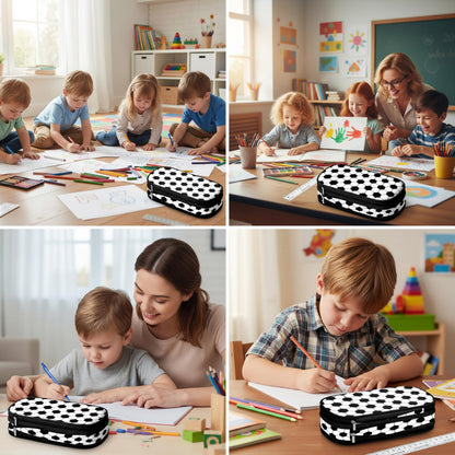 SnuggleHive Soccer Ball Pencil Case for Boys & Kids,Large Capacity Expandable Pencil Pouch with Double Zippers & Compartments,Cool Sport Stationery Organizer Pencil Box for School Students & Gift
