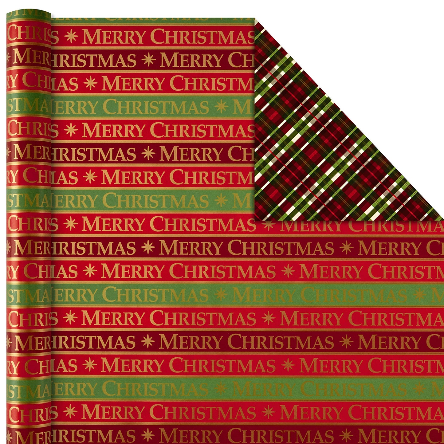Hallmark Reversible Christmas Wrapping Paper Bundle, Traditional (Pack of 4, 150 sq. ft. ttl.)