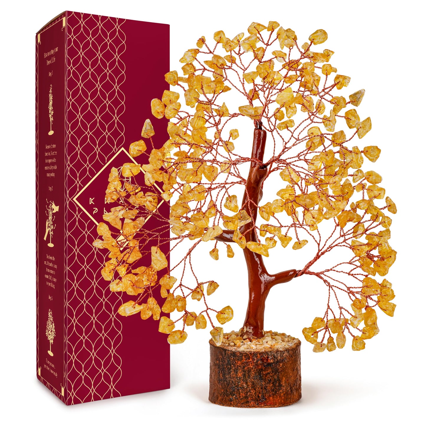Crystal Tree of Life Birthday Gifts for Women, Men, Friends, Handmade Home Decor, Office, Room Decoration, Citrin Healing Crystal Chakra Tree for Money, Positivity, Good Luck Gifts for Her, Mom & Dad