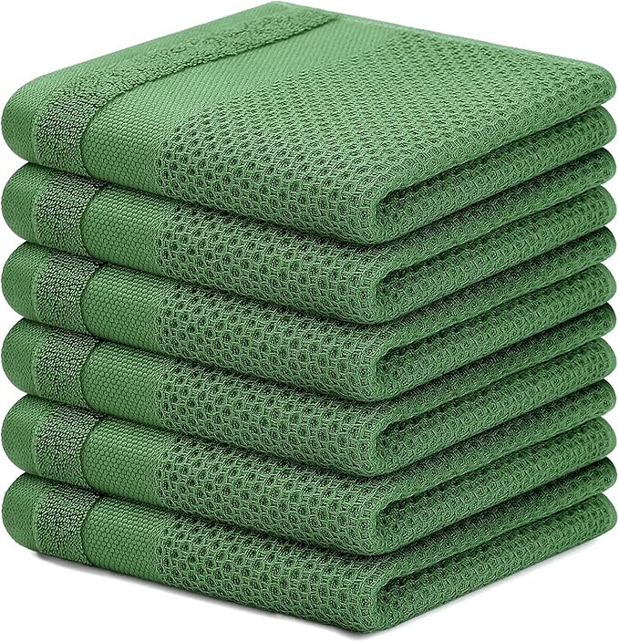 Homaxy 100% Cotton Dish Cloths, 6 Pack