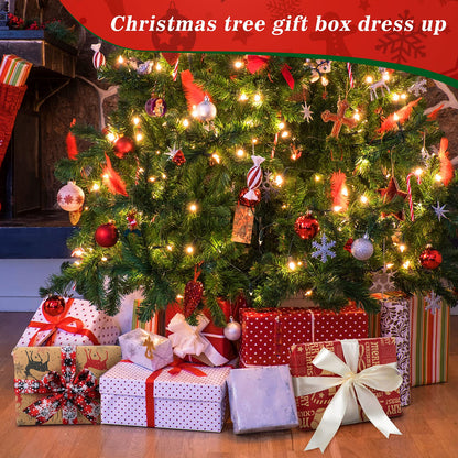 Marspark 20 Pieces Christmas White Gift Wrap Boxes with Lids 9 x 6.7 x 1.4 Inch for Wrapping Clothes and 6 Sheets Tag Stickers for Holidays Birthday Gifts