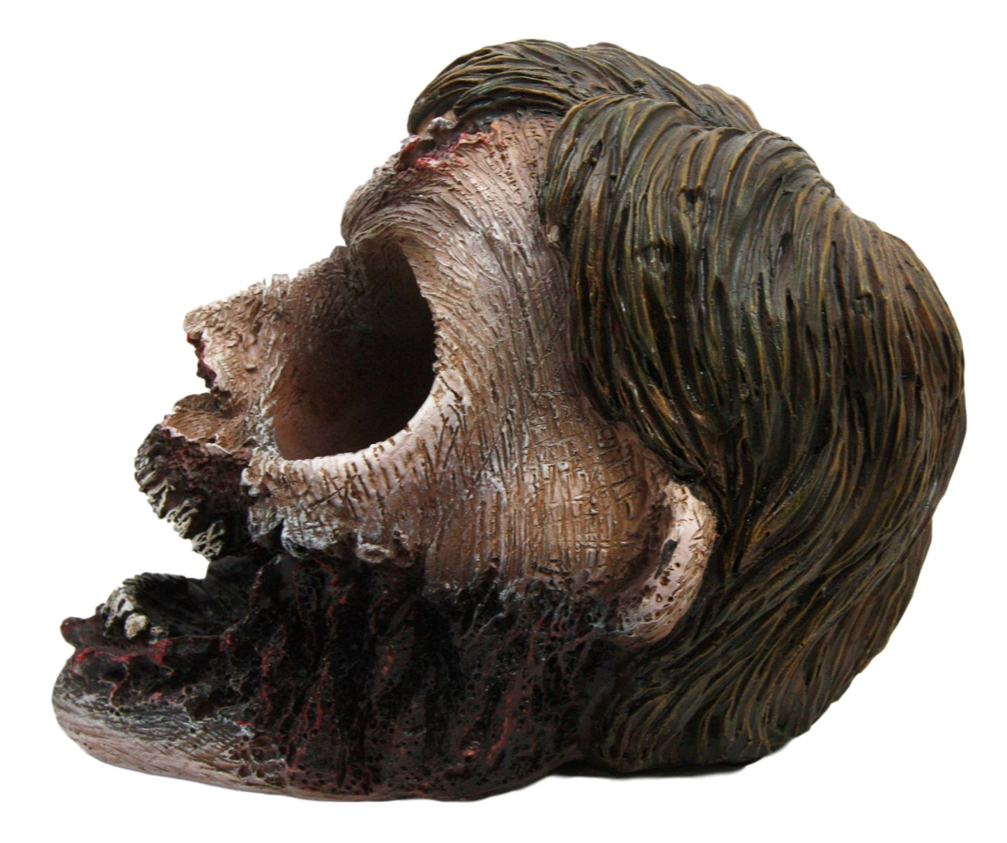 Ebros Walking Undead Gory Eyeless Zombie Head Salt And Pepper Shakers Holder Figurine Set With Glass Shakers 5.5"H Scary Decor Statue