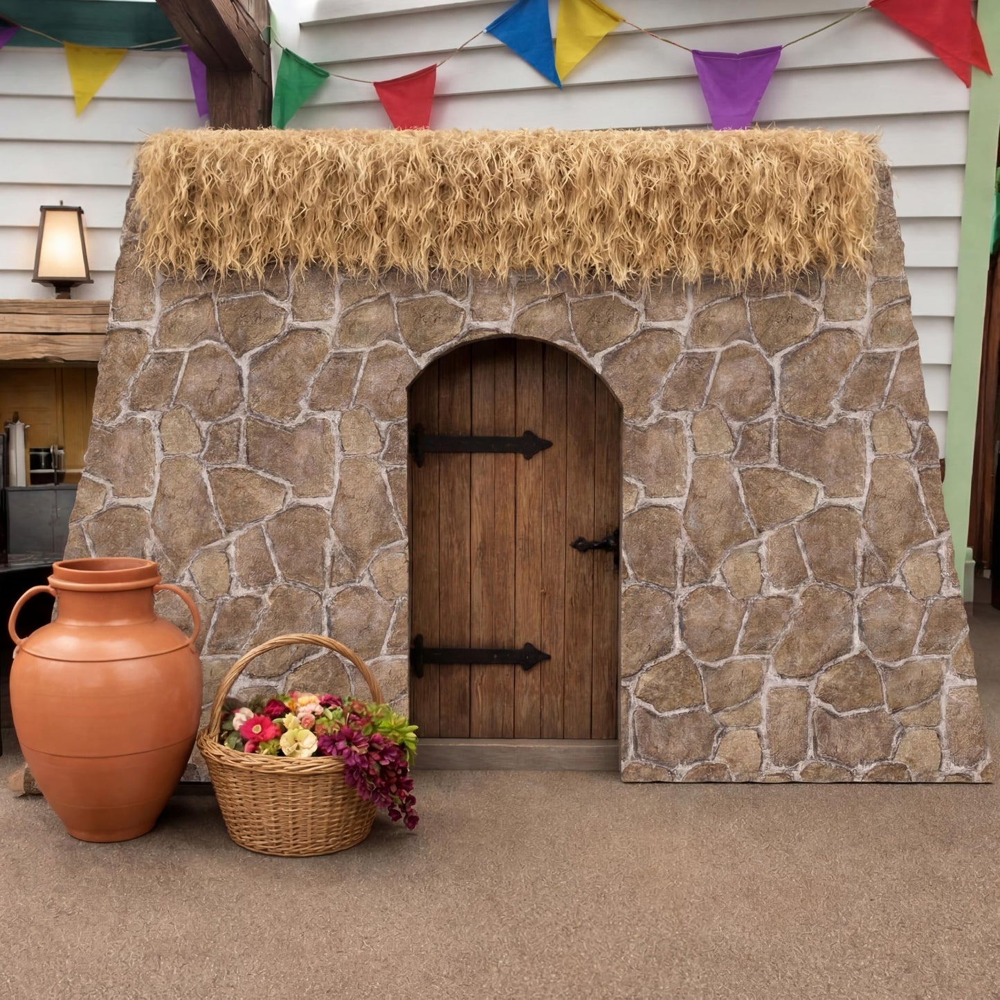 Tegeme 100 ft x 54 Inch Brick Stone Wall Backdrop Roll Rock Wall Plastic Tablecloth Wallpaper Stone Table Covers for Vbs Vacation Bible School Decor Medieval Party Supplies