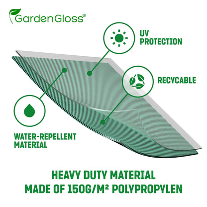 GardenGloss® Garden Waste Bags Heavy Duty with Handles (3pcs) - 272L High Capacity Garden Bag - UV Stable and Water Repellent - Reusable