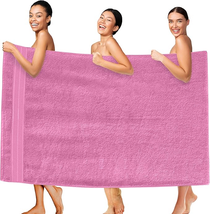 Elegant Comfort Three Line Popcorn Extra Large Luxury Bath Towel