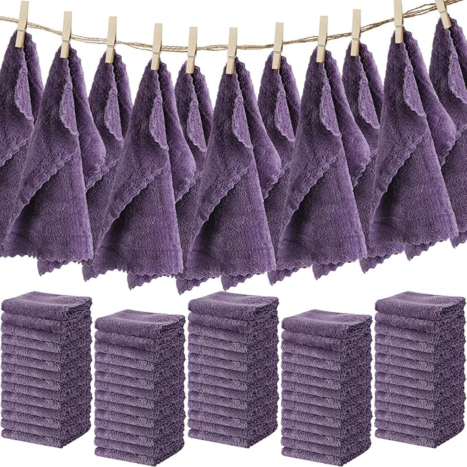 Newwiee 100 Pcs Washcloths Bulk Quick Drying Bathroom Wash Clothes 12 x 12 Inch