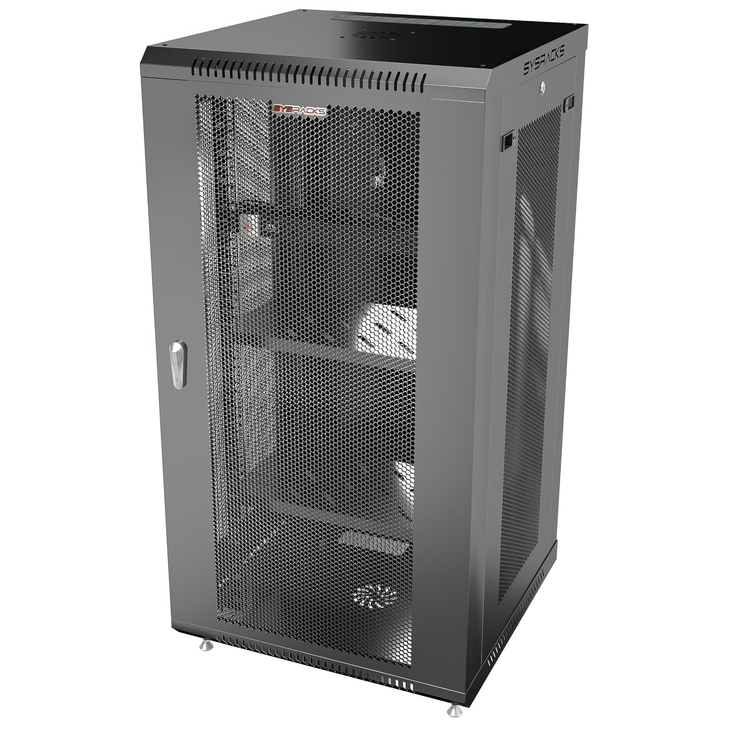 Sysracks 22U Wall Mount Server Rack Cabinet, 19” Enclosed Network & IT Rack, 24” Deep, Locking Mesh Door