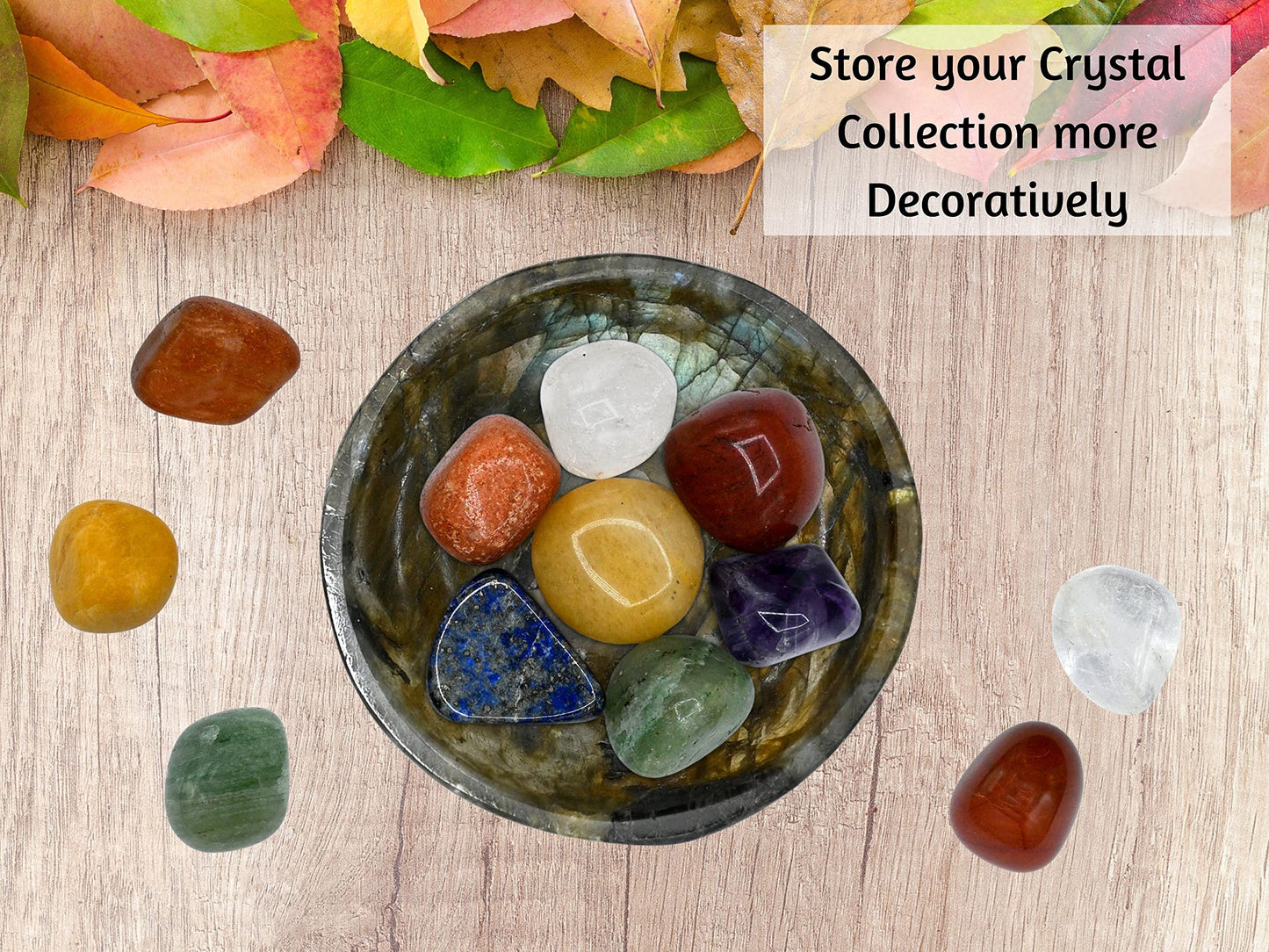 Labradorite Crystal Bowl - 2 Inch Decorative Bowls for Room and Home Decor - Gemstone Healing Crystals for Elegant Display, Positive Energy Balance and Gift