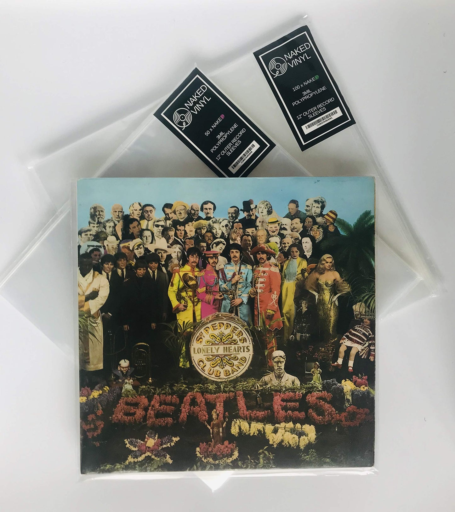 Naked Vinyl 50 x Vinyl Record Outer Sleeves 12" LP | Glass Clear & Made from High-Density Polypropylene | 12.75" x 12.75", 3 Mil Thick | Fits Most Double & Gatefolds