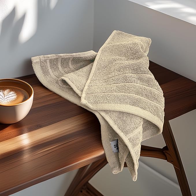 Tens Towels Pack of 6 Hand Towels, 100% Cotton, Lighter Weight, Quick to Dry