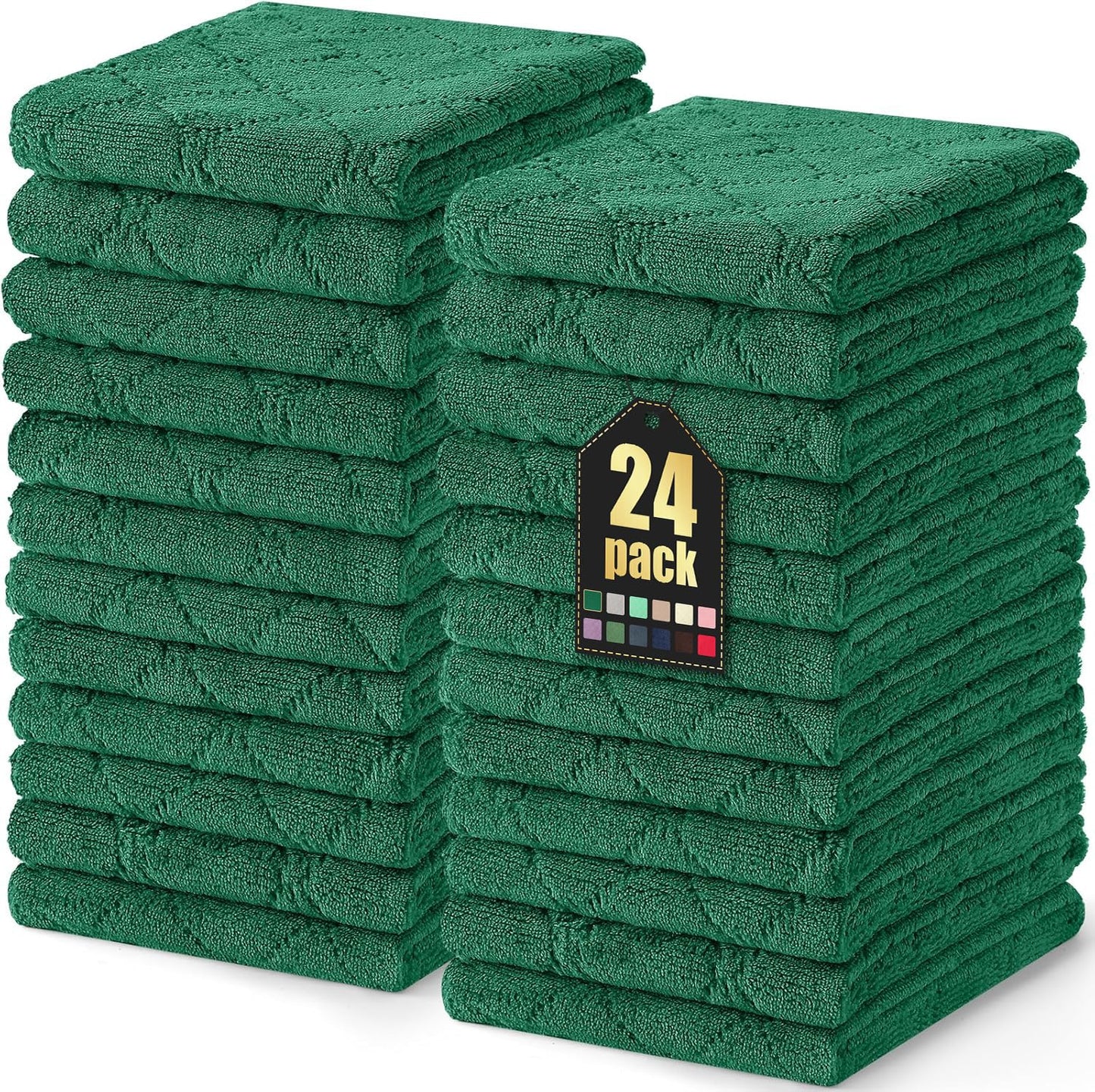 Homaxy 12 Pack Kitchen Dish Cloths (10 x 10 Inches, Grey), Super Soft and Absorbent Coral Velvet Dish Towels, Nonstick Oil Fast Drying Microfiber Cleaning Cloth, No Lint Household Dishcloths