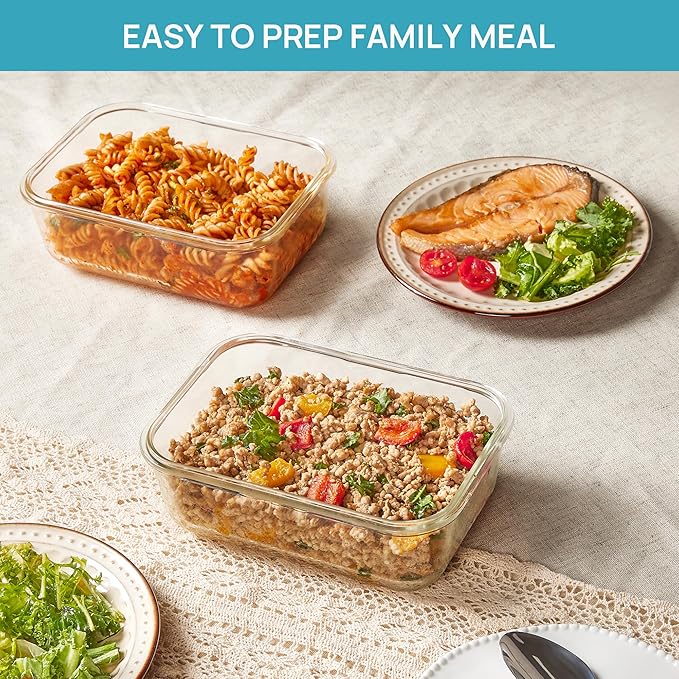 Vtopmart 2Pack 1860ml/63oz Large Glass Storage Containers
