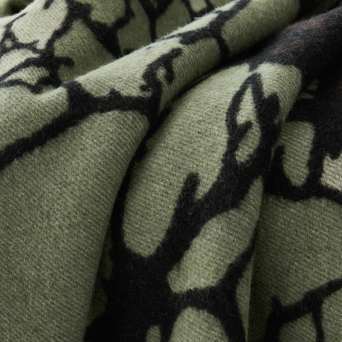 Lush Decor x Chuks Collins Threaded Roots Throw Blanket Single 60" W x 70" L Green - Cozy Wool Blanket - Green Throw - Super Soft Blanket for Bed, Couch, or Chair