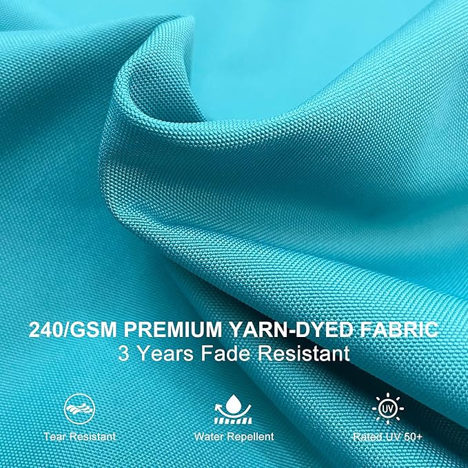 PURPLE LEAF 9' X 11' Patio Umbrella Outdoor Rectangle Umbrella Large Cantilever Umbrella Windproof Offset Heavy Duty Sun for Garden Deck Pool Patio, Turquoise Blue