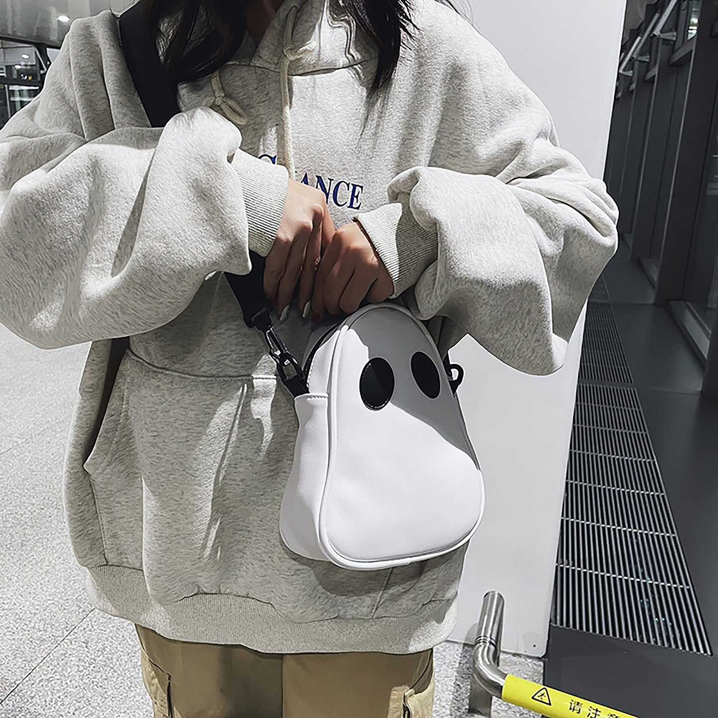 Halloween Pumpkin Cute Ghost Purse, Pu Leather Crossbody Bag Shoulder Bag For Girls, Spooky Season Trick Or Treat (white, One Size)