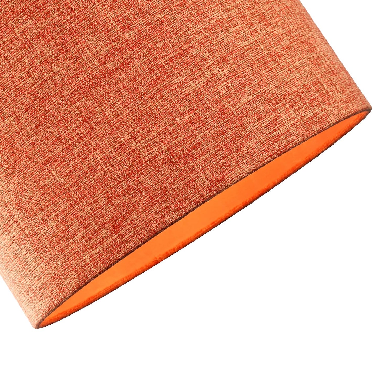 Contemporary and Sleek 12 Inch Rustic Orange Linen Fabric Drum Lamp Shade 60w Maximum | 30cm Diameter | for Table Lamp or Pendant by Happy Homewares