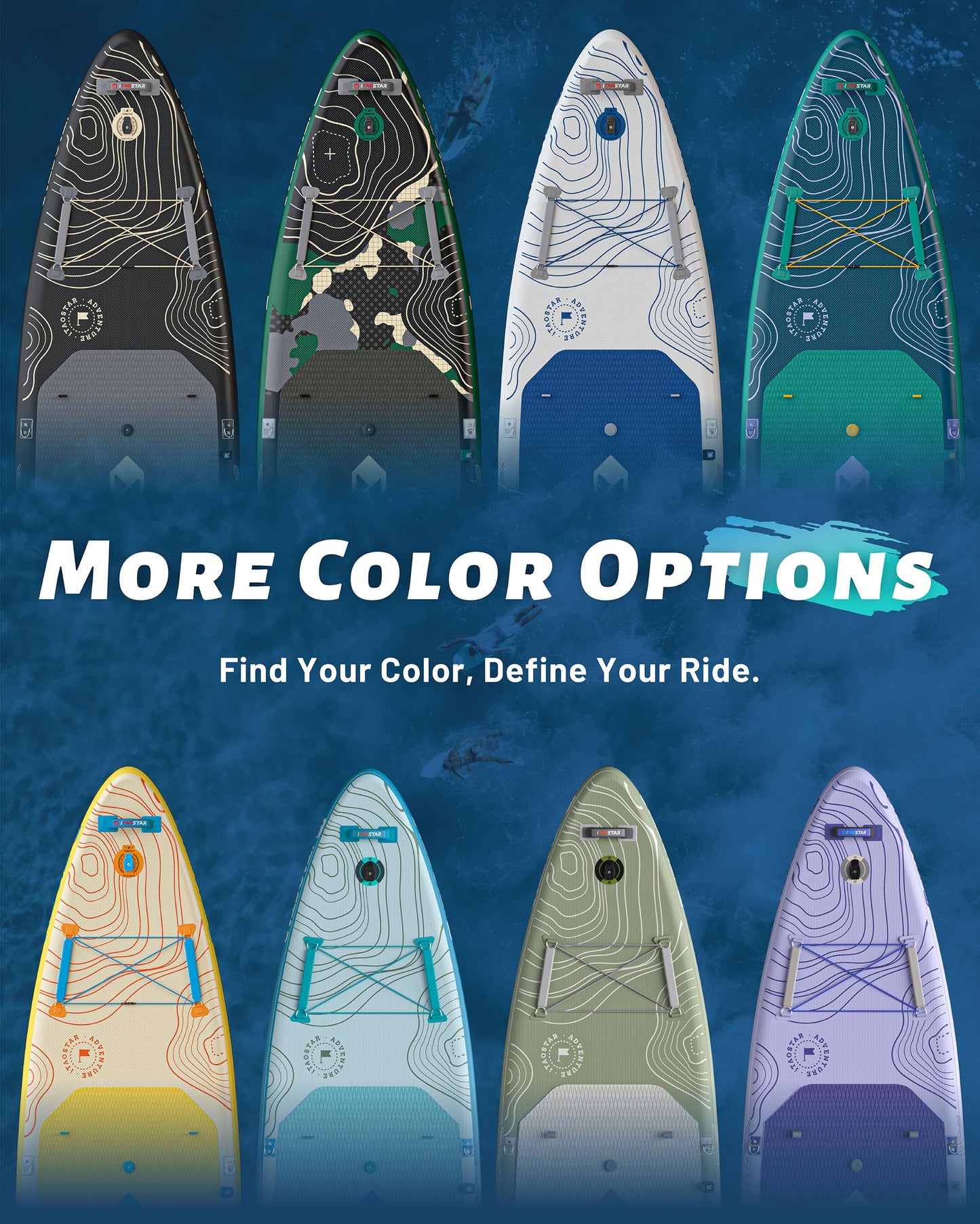 iTAOSTAR Adventure 12' × 35" Inflatable Stand Up Paddle Board with Seat, Extra Wide SUP Board with 5 Fins Stable Design for Familly, Youth, All Skill Levels, Lakes, Oceans & Fishing
