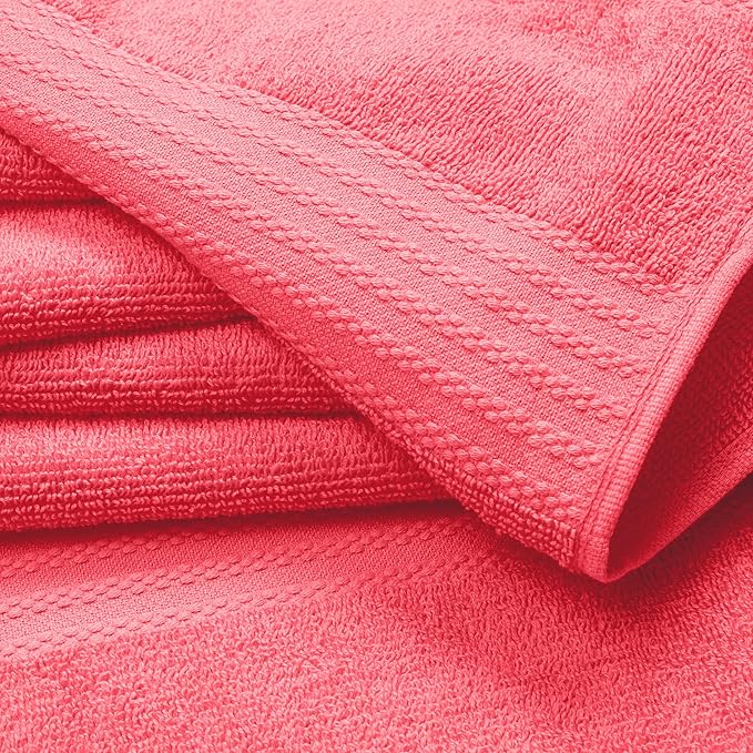 GLAMBURG Premium Cotton 4 Pack Bath Towel Set