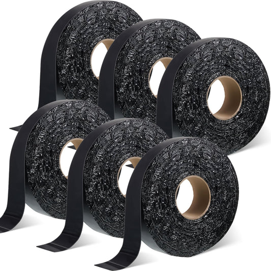 Fabbay 6 Rolls 1.18 Inch Asphalt Crack Filler Driveway Asphalt Tape for Repair Joint and Crack Sealer for Tarmac Parking Lot Roof Cement Road, 50 Feet Each Roll