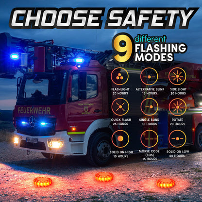 Marcala 12-Pack Emergency Flares for Vehicles | Emergency Roadside Lights | Complete LED Road Flares Kit | Emergency Lights For Vehicles | Perfect For Gifting or Everyday Roadside Safety