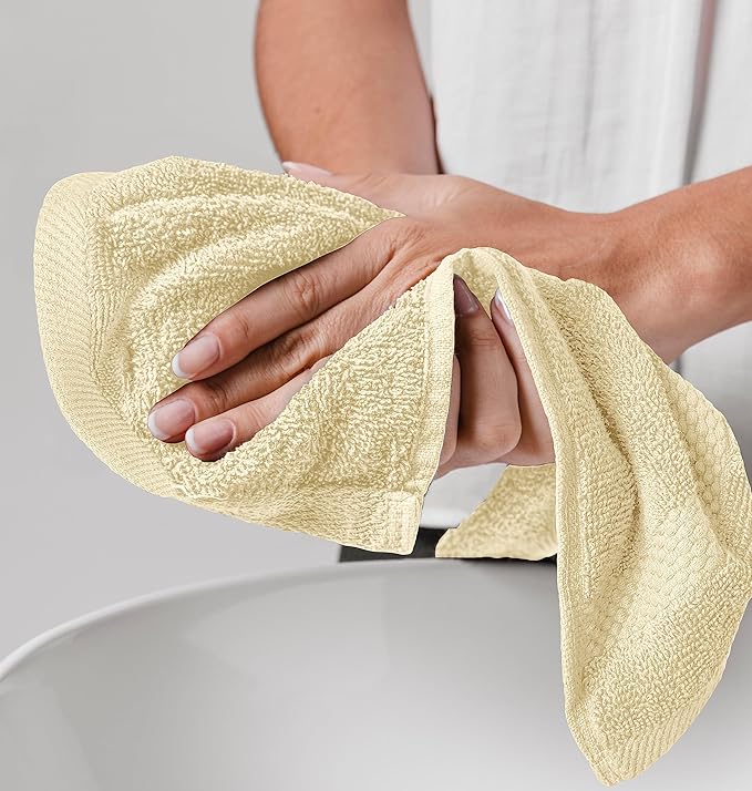 White Classic Luxury Cotton Washcloths 13x13 Inch