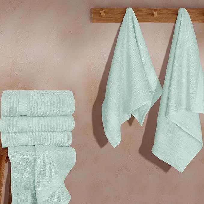 GLAMBURG Ultra Soft 6-Piece Hand Towel Set 16x28-100% Ringspun Cotton