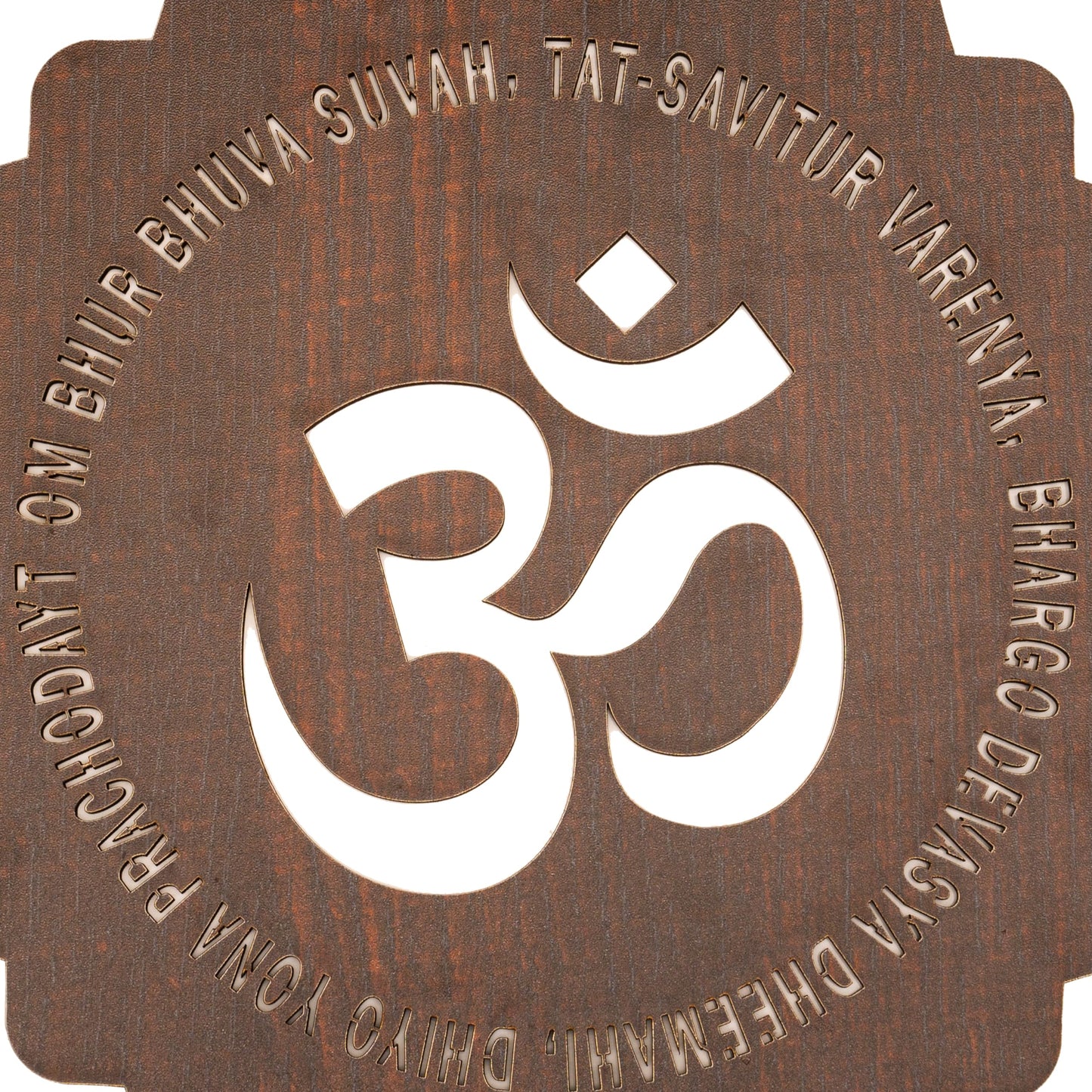Tarini Gallery Om Wooden Design Handcrafted Sculpture Wall Hanging Decorative Showpiece for Home Office Temple Yoga Meditation Décor and Gifting (Dark Brown Om)