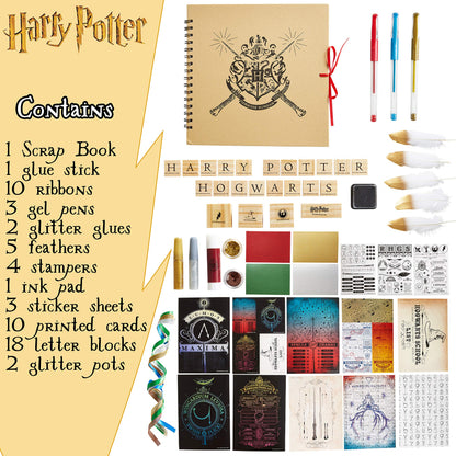 Harry Potter Scrapbook Kit for Kids Art Supplies Stationery Craft Set Scrapbook Accessories Stickers Stamps Notebook (White)