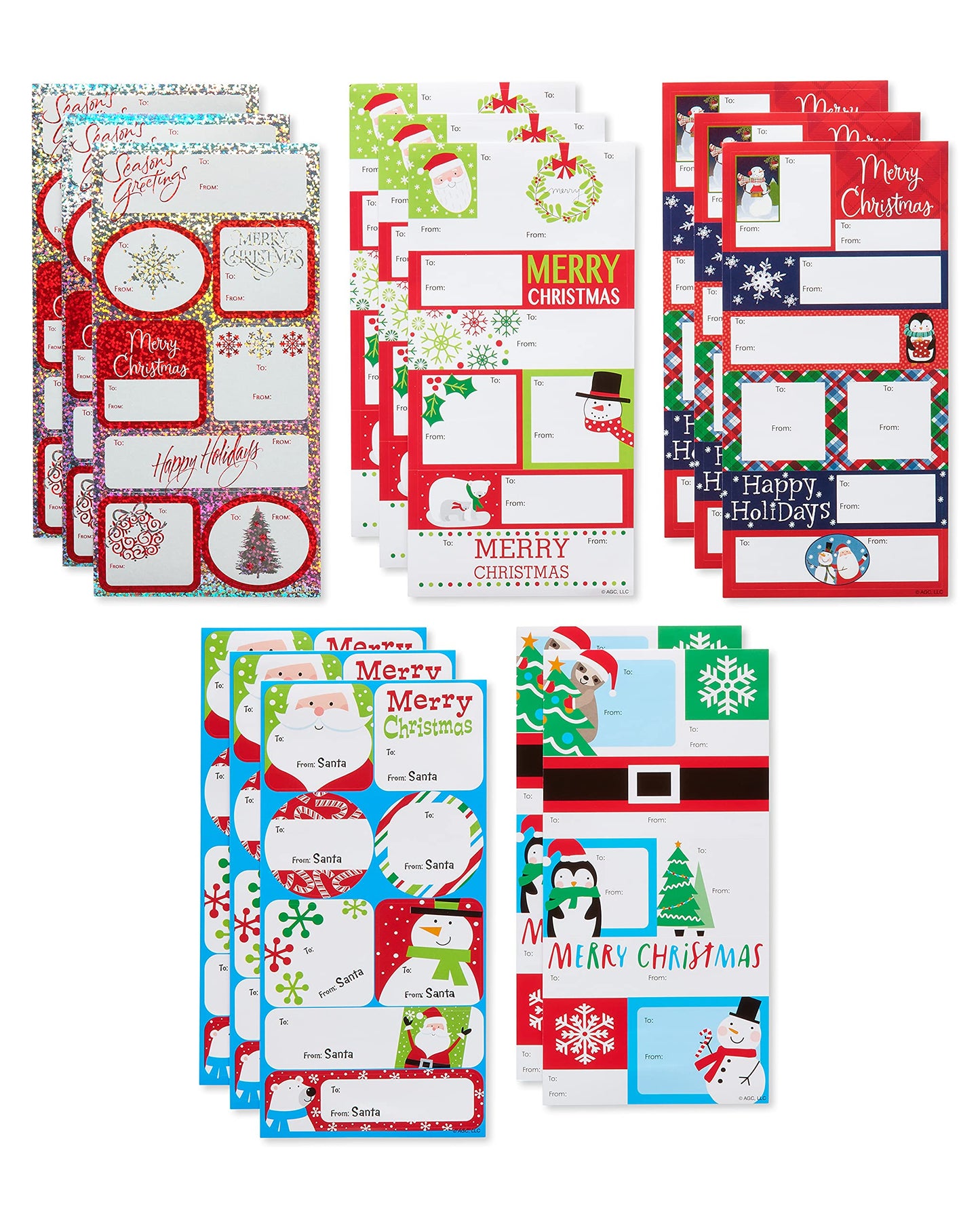 American Greetings Christmas Gift Tags Self-Adhesive, Holiday Designs (112-Count)