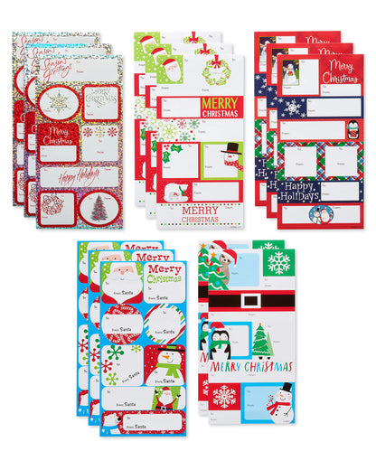 American Greetings Christmas Gift Tags Self-Adhesive, Holiday Designs (112-Count)