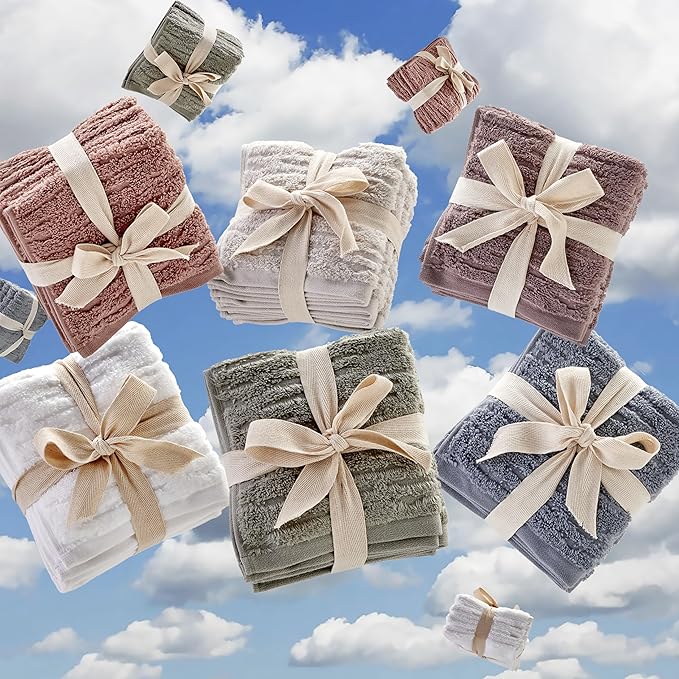 SKL Home CloudSoft Cotton Luxury 4-Piece Washcloth Set