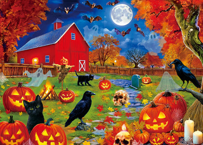 Halloween Puzzles 500 Pieces - Autumn Fall Jigsaw Puzzles for Adults- Light a Jack-o'-Lantern