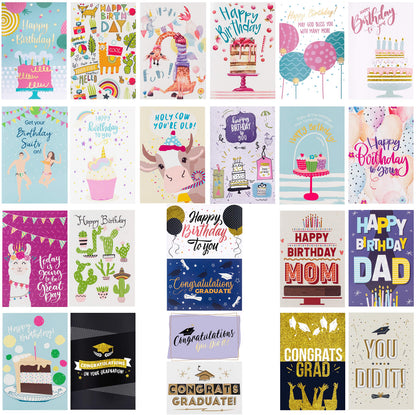 100 All Occasion Greeting Cards- 100 Eye Catching Designs with Greeting Card Organizer Box- Friendship, Anniversary, BFF, Thank You, Wedding Cards & More- 4 x 6 inches with 100 Envelopes
