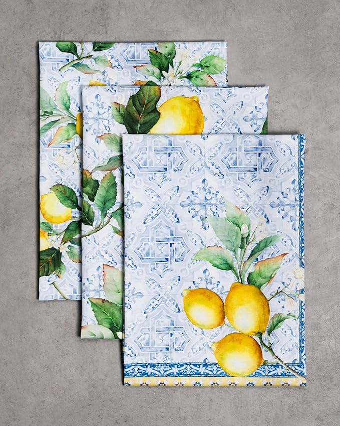 Maison d' Hermine Kitchen Towels Set of 3 100% Cotton 27.50" x 20" Reusable