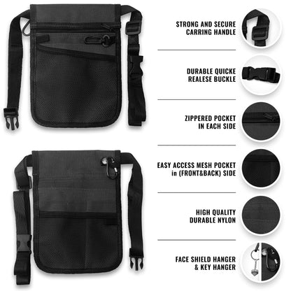 ASA TECHMED Nurse Utility Belt – Complete Medical Belt Utility Kit, Pro Pack Pocket Organizer Pouch Hip Bag for EMT, CNA, NP, PA, Student, Black