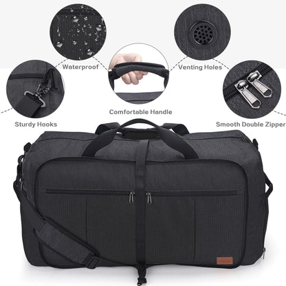 Urtala Travel Bag for Men & Women, 100L Foldable Duffel Bag Holdall Tote Carry on Luggage Weekend Overnight Bag with Shoe Compartment & Shoulder Strap, Lightweight Waterproof