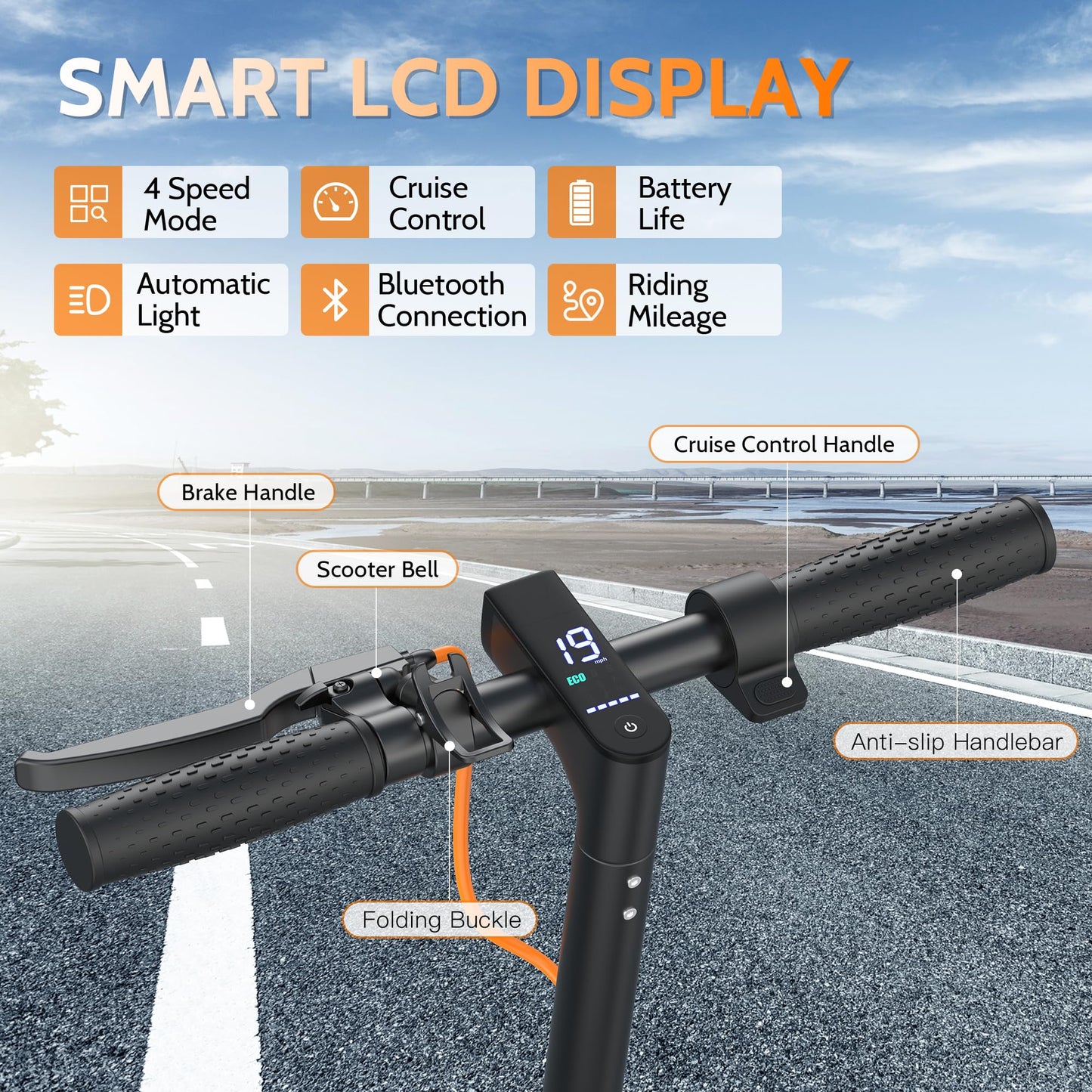 Aovowheel Electric Scooter for Adults, Folding E Scooter with 350W Motor 19 Mph Top Speed, Max 23Miles Long Range,Commuting Scooters with 8.5'' Tires, Dual Brakes