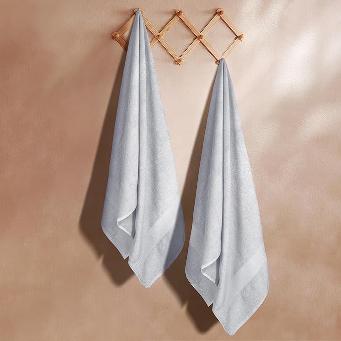 GLAMBURG Premium Cotton Oversized 2 Pack Bath Sheet 35x70-100% Pure Cotton