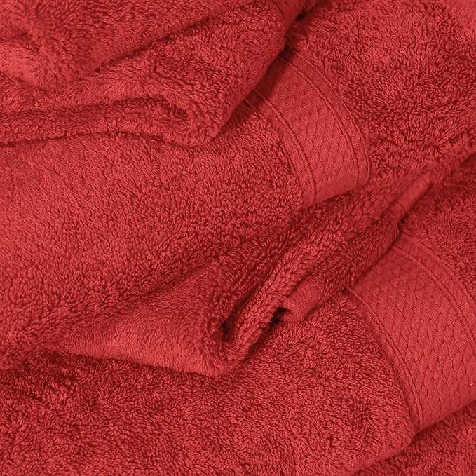 SUPERIOR Solid Egyptian Cotton Towel Set, Washcloths 13” x 13”, Hand Towels 20”